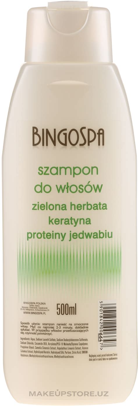 BingoSpa Shampoo Green Tea Keratin And Silk Proteins Шампунь с