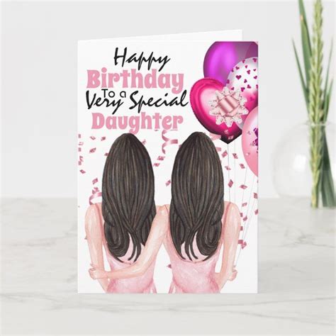 Mother Daughter Confetti Balloons Birthday Wishes Card Zazzle Com Confetti Balloons Birthday