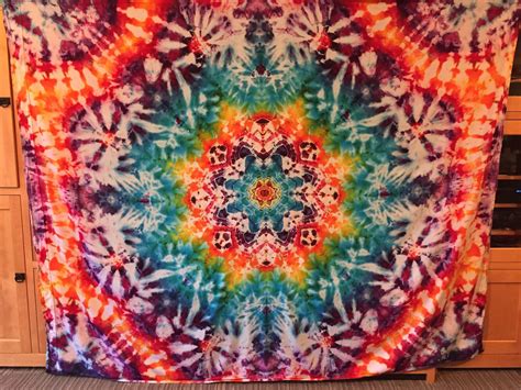 Queen tie dye rainbow mandala tapestry | Etsy | Tie dye rainbow