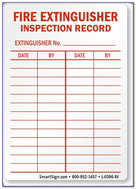 Annual Fire Extinguisher Inspection Form