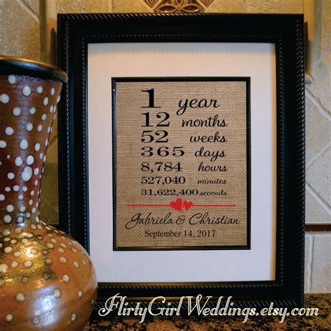 St Anniversary Gift For Husband Wife Year Wedding Etsy