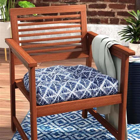 Wrought Studio Rehoboth Indoor Wicker Dining Chair Cushion