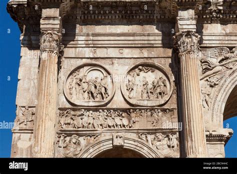 Bas Reliefs On The Arch Of Constantine Arco Di Costantino Triumphal