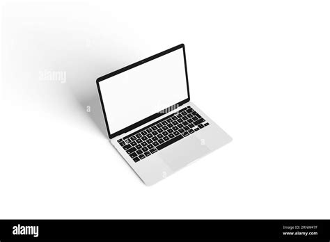 Minimalist Laptop Screen Mockup With Pastel Color Background Stock