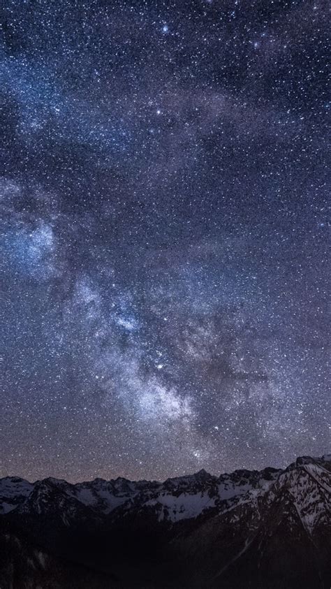 Milky Way Stars Mountains Night Germany Bavaria Sky