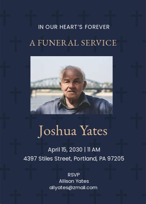Sample Of Funeral Announcement Invitation Template In Psd Illustrator
