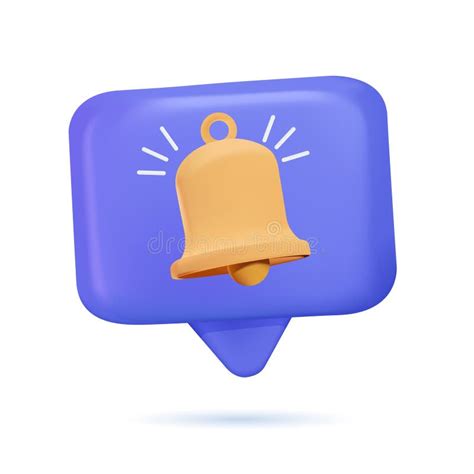 Notification Bell Icon 3d Render Yellow Ringing Bell With New