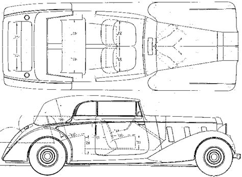1936 Rolls Royce Phantom Iii Cabriolet Blueprints Free Outlines