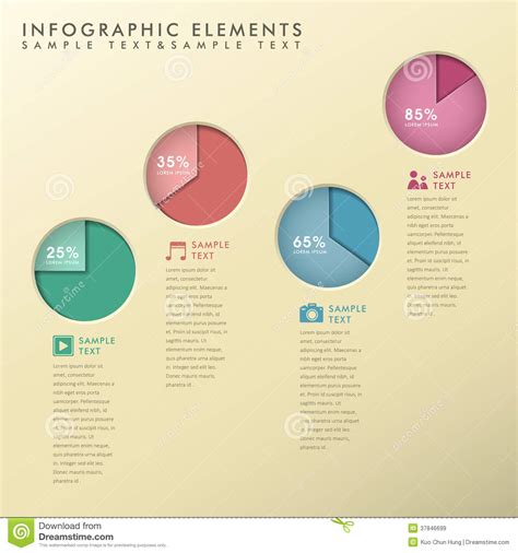 Abstract Pie Chart Infographics Stock Vector Illustration Of Dynamic