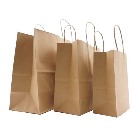 Supply Recycled Brown Kraft Paper Bags With Handles For Grocery Factory