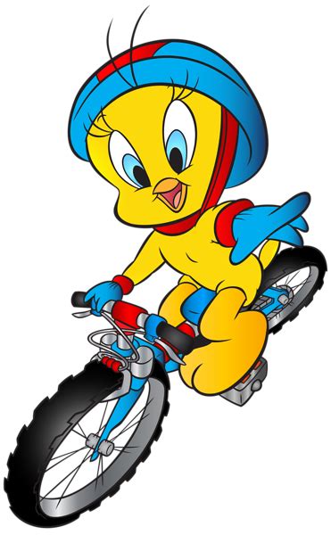 Tweety With Bicycle Transparent Png Image Tweety Bugs Bunny Cartoons