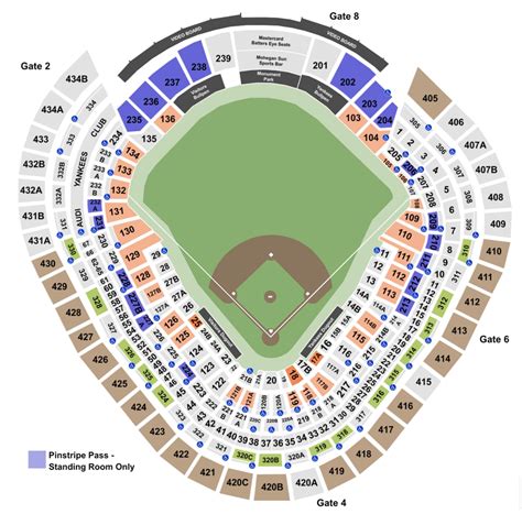 8 Images Yankees Seating Chart With Seat Numbers And Description Alqu