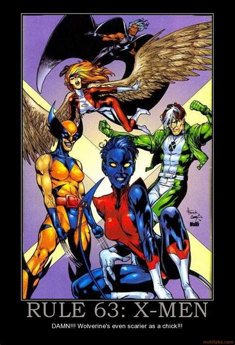 Demotivational Poster Rule 63 X Men Marvel Genderbend X Men Marvel