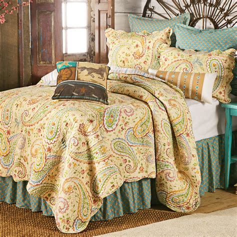 western bedding king size wildflower paisley quiltlone
