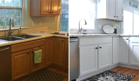 8 Photos Painting Oak Cabinets White Before And After And Review Alqu