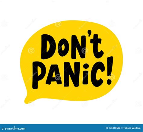 Do Not Panic Text Speach Bubble With Words Dont Panic Vector
