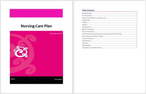 Printable nursing care plan in nursing care plan template. Nursing Care Plan Template - Word Templates for Free Download