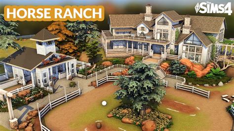 Sims 4 Horse Ranch Mansion No Cc Speed Build Kate Emerald Youtube