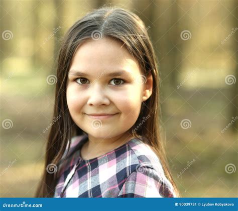 Portrait Of A Young Girl In Park Stock Image Image Of Airing Autumn