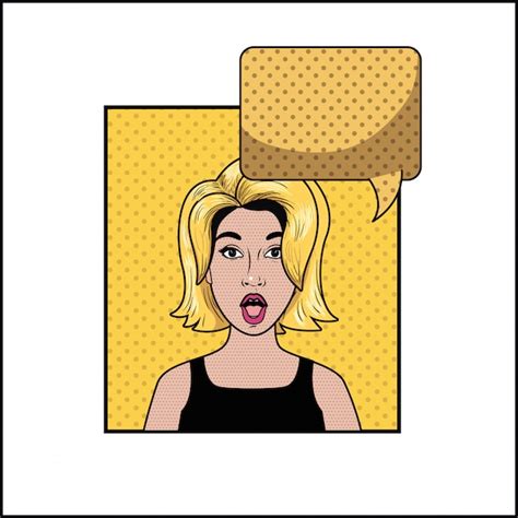 Premium Vector Blond Woman With Speech Bubble Pop Art Style