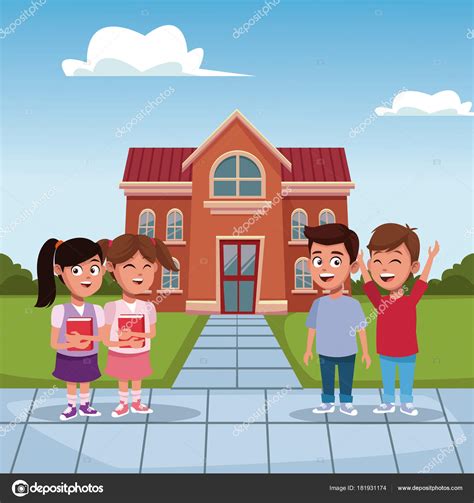 Animado: regreso a casa del colegio | Niños en dibujos animados de la