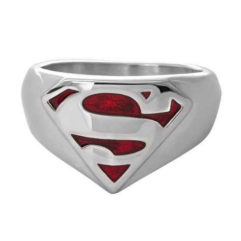 Mens Superman Enamel Logo Ring Size 10 Only