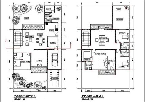 Denah Rumah Minimalis 2 Lantai