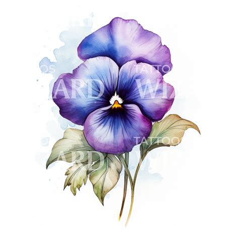 Watercolor Pansy Flower Tattoo Design Tattoos Wizard Designs