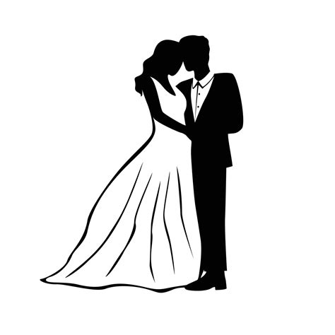 Bride And Groom Silhouette Wedding Couple Icon Sign And Symbol