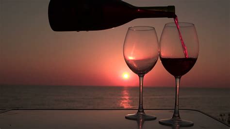 Red Red Wine Glasses Wine Ocean Beach Sunset Hd Wallpaper Peakpx