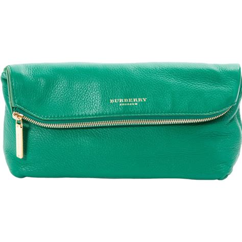 Burberry Green Leather Clutch Bag Lyst