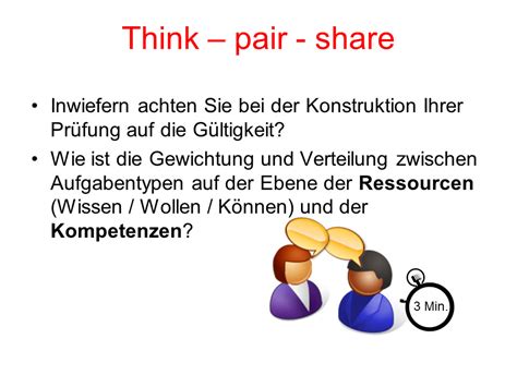 Give them time to think on their own about possible answers for a specific amount of time. Think-Pair-Share | Methodenwürfel RITA