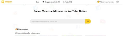 Baixar músicas com o snaptube é outra possibilidade, utilizando o conversor de vídeos para mp3 presente nele, que possui a capacidade de extrair a faixa sonora dos clipes postados no youtube e demais serviços suportados. Snaptube Online Baixar Músicas - O Melhor App Para Baixar ...
