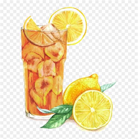 Lemonade Watercolor Png Glass Iced Tea Vector Transparent Png