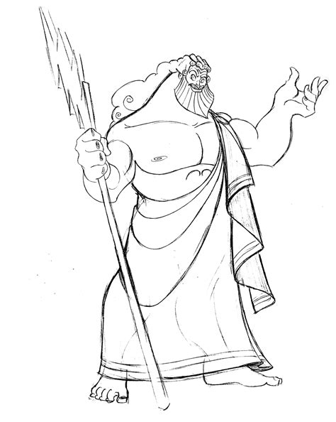 Sketches Of Zeus Greek God Coloring Pages Sketch Coloring Page Images
