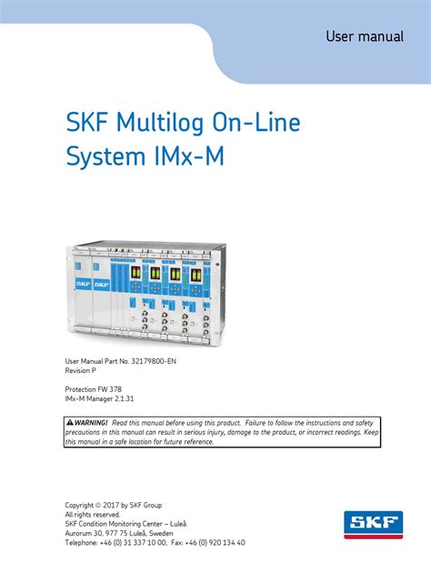 Skf Multilog On Line System Imx M User Manual Pdf Download Manualslib