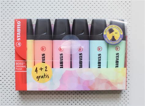 6 Pastel Highlighters Stabilo Boss Highlighting Pens Pastel