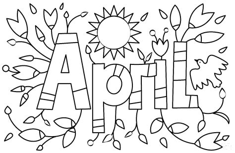 Happy April Coloring Page Download Print Or Color Online For Free