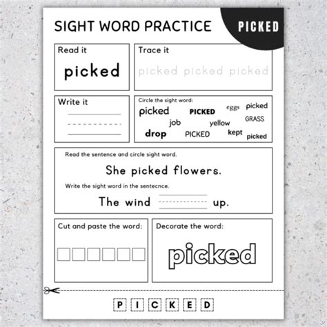 6th 100 Fry Sight Words Frys Sixth 100 Sight Words Worksheets Set 1