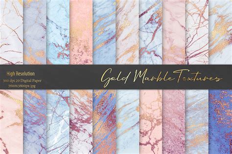 Rose Gold And Blue Marble Textures Design Cuts
