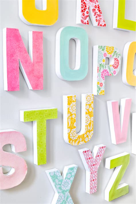Glitter Alphabet Wall Letters Painted Wooden Alphabet Set Playroom