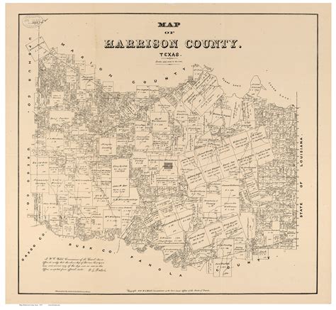 Harrison County Texas 1879 Old Map Reprint Old Maps
