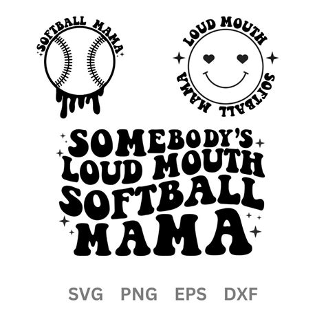 Somebodys Loud Mouth Softball Mama Svg Sport Mom T Softball Mom Svg