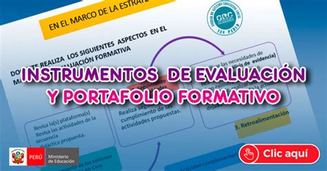 Instrumentos De EvaluaciÓn Y Portafolio Formativo Ministerio De Educación