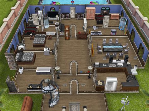 The sims freeplay double height mezzanine living designer house (original house design). This house is where my wealthiest sim lives | Sims house ...