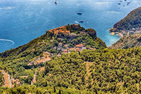 View Over The Coastline Of The French Riviera Eze France Stock Photo