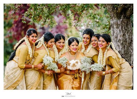 Bridesmaid Saree Malayalee Wedding Indian Bridesmaids