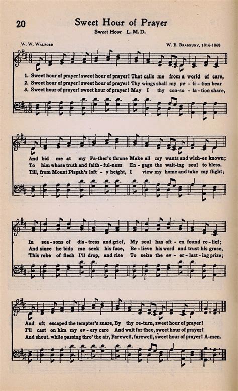 Tum hi ho maata pita tum hi ho. Printable Antique Hymn Page ~ Sweet Hour of Prayer - Knick ...
