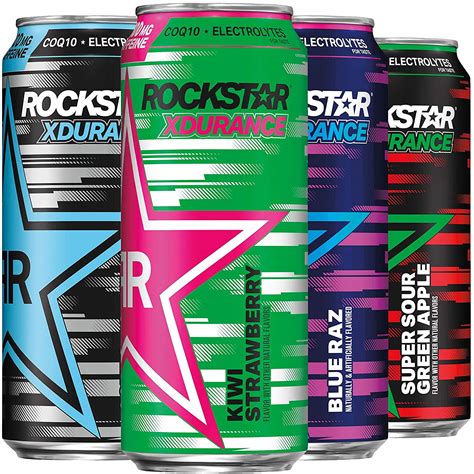 Rockstar Energy Drink 4 Flavor Xdurance 300mg Caffeine Variety Pack