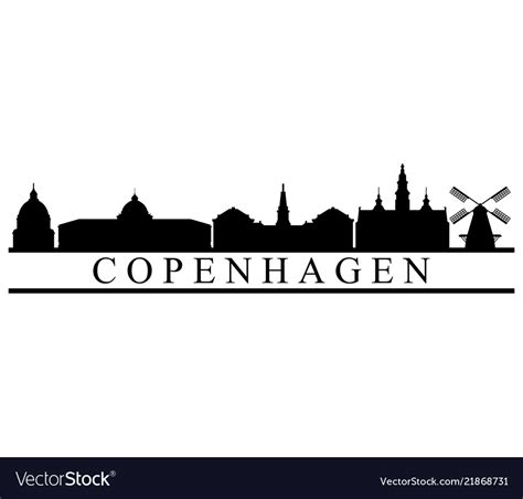 Copenhagen Skyline Royalty Free Vector Image Vectorstock
